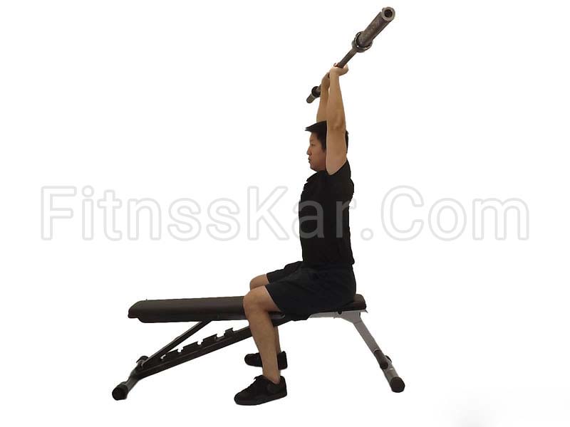 پشت بازو بالای سر هالتر نشسته - تصویر 1