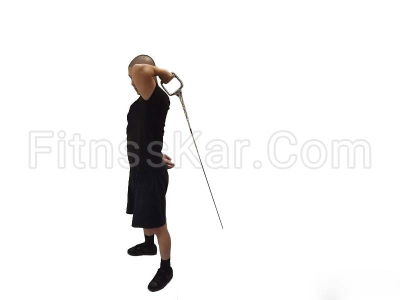 پشت بازو بالای سر سیم کش تک ایستاده - تصویر 1