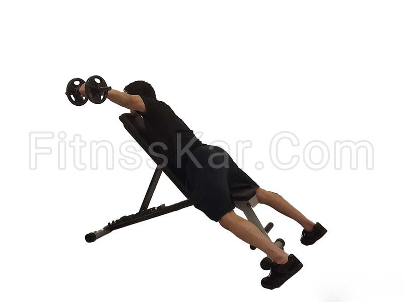 فلا معکوس دمبل متناوب روی میز بالاسینه - تصویر 1