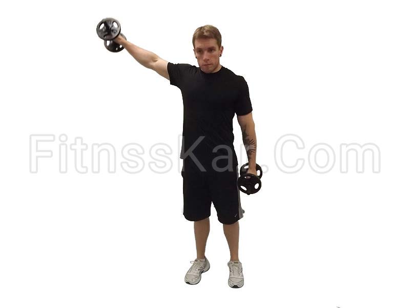 سرشانه نشر از جانب دمبل متناوب ایستاده - تصویر 1