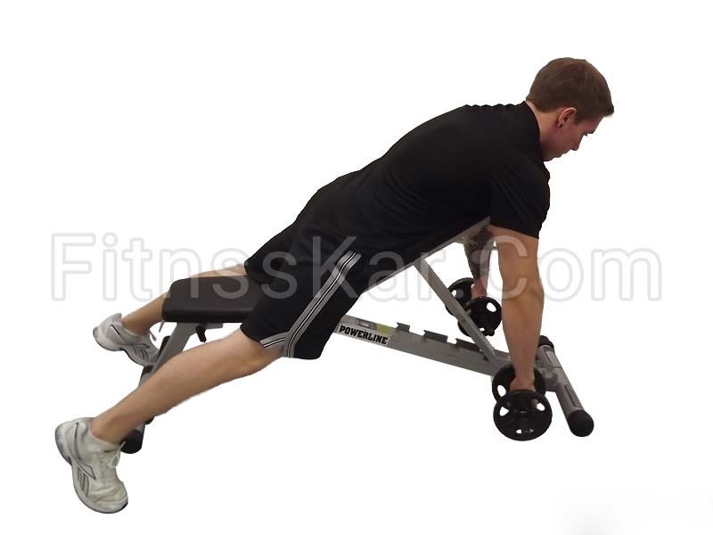 زیر بغل پارویی دمبل دست جفت روی میز شیب دار - تصویر 1