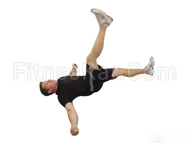 زیر شکم خوابیده پاها صاف تک پا متناوب - تصویر 1